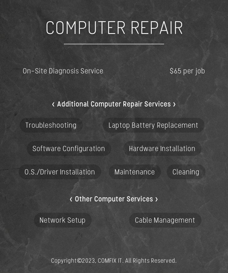 COMFIX IT_Pricing 2023_Computer Repair